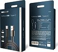REXANT 18-7063 Кабель USB-A – Type-C, 6А, 120Вт, 1м, в черной нейлоновой оплетке REXANT