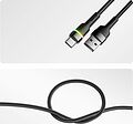REXANT 18-7065 Кабель USB-A – Type-C, 3А, 18Вт, 1м, в черной нейлоновой оплетке, с LED подсветкой REXANT