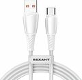 REXANT 18-7067 Кабель USB-A – Type-C, 5А, 100Вт, 1м, в белой нейлоновой оплетке REXANT