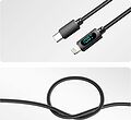 REXANT 18-7068 Кабель Type-C – Lightning, 3А, 1м, в черной нейлоновой оплетке, с LED-дисплеем REXANT