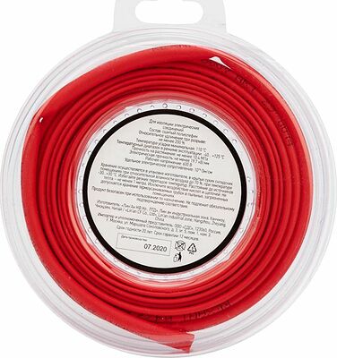 REXANT 29-0014 Трубка термоусаживаемая ТУТ нг 4,0/2,0мм, красная, ролик 2,44м REXANT