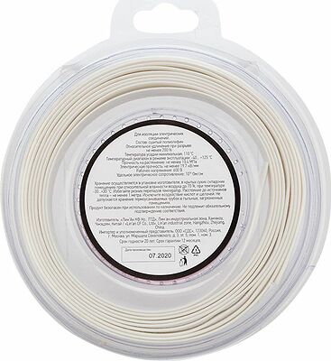 REXANT 29-0041 Трубка термоусаживаемая ТУТ нг 8,0/4,0мм, белая, ролик 2,44м REXANT