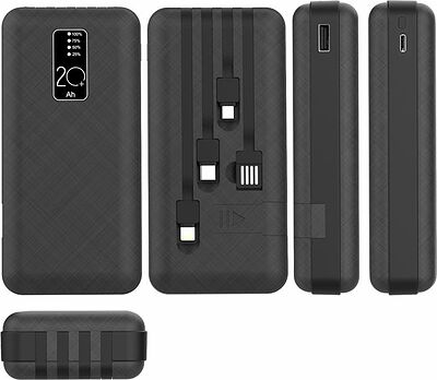 REXANT 30-2039 Портативное зарядное устройство Power Bank (аккумуляторная батарея) 20000 mAh, черное REXANT