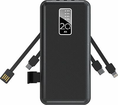 REXANT 30-2039 Портативное зарядное устройство Power Bank (аккумуляторная батарея) 20000 mAh, черное REXANT