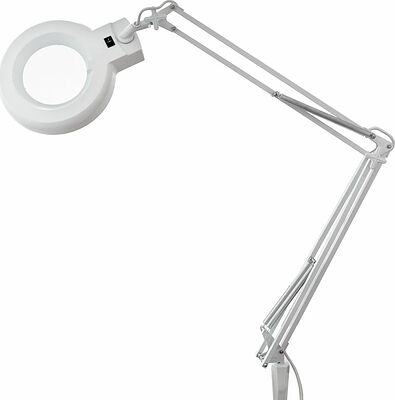REXANT 31-0021 Лупа на струбцине круглая 8D с подсветкой, ø127мм, белая REXANT