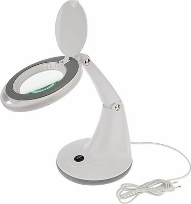 REXANT 31-0245 Лупа настольная 3D с подсветкой 30 SMD LED, ø100мм, белая REXANT