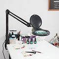 REXANT 31-0406 Лупа на струбцине круглая 5D с подсветкой 56 SMD LED, ø127мм, черная REXANT