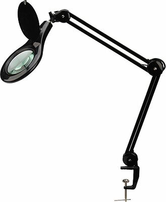 REXANT 31-0406 Лупа на струбцине круглая 5D с подсветкой 56 SMD LED, ø127мм, черная REXANT