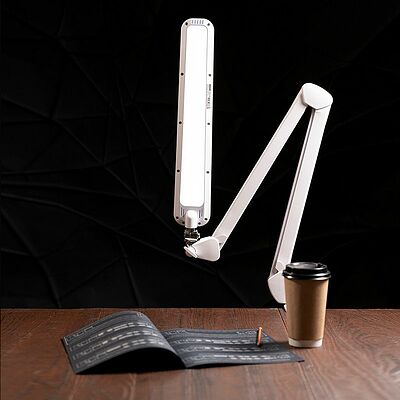 REXANT 31-0408 Лампа настольная бестеневая, струбцина, ECO light, 90 SMD LED, сенсорный диммер, белая REXANT