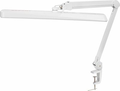 REXANT 31-0410 Лампа настольная бестеневая, струбцина, ECO light, 324 SMD LED, диммер, теплый/холодный свет, белая REXANT