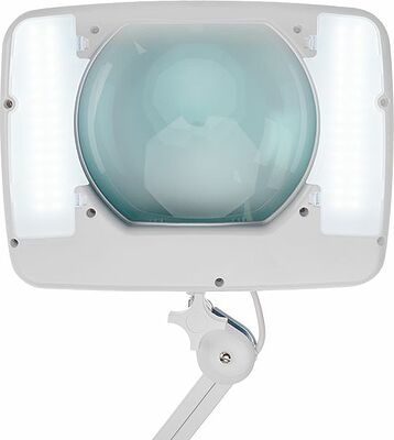 REXANT 31-0513 Лупа на струбцине квадратная 5D с подсветкой 60 SMD LED, сенсорный регулятор яркости, 190х157мм, белая REXANT