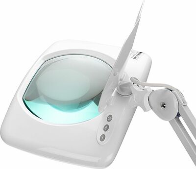 REXANT 31-0513 Лупа на струбцине квадратная 5D с подсветкой 60 SMD LED, сенсорный регулятор яркости, 190х157мм, белая REXANT