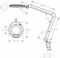 REXANT 31-0531 Лупа на струбцине круглая 3D с подсветкой 60 SMD LED, сенсорный регулятор яркости, ø127мм, белая REXANT