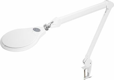 REXANT 31-0532 Лупа на струбцине круглая 5D с подсветкой 72 SMD, сенсорный регулятор яркости, ø152мм, белая REXANT