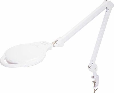 REXANT 31-0535 Лупа на струбцине круглая 5D с подсветкой 96 SMD LED, теплый и холодный свет, ø127мм, белая REXANT