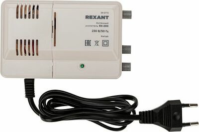 REXANT 34-0772 Антенный усилитель ТВ сигнала на 2 выхода, RX-200 REXANT