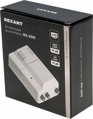 REXANT 34-0772 Антенный усилитель ТВ сигнала на 2 выхода, RX-200 REXANT