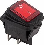 REXANT 36-2360-1 Выключатель клавишный 250В 15А (4с) ON-OFF красный с подсветкой и влагозащитой (1 шт/уп) REXANT