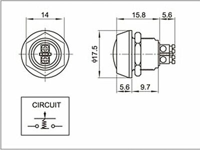 REXANT 36-3150 Кнопка антивандальная Ø12 Б/Фикс (2с винт) OFF-(ON) сфера (A12-A3) REXANT