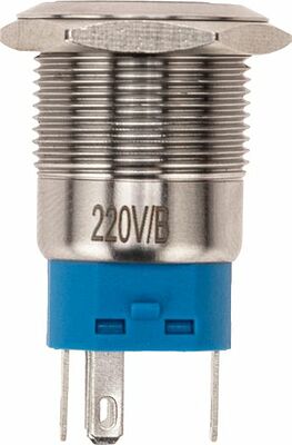 REXANT 36-3441 Кнопка антивандальная Ø19 250В Фикс (5с) OFF-ON/ON-OFF подсв/синяя REXANT