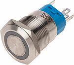 REXANT 36-3441 Кнопка антивандальная Ø19 250В Фикс (5с) OFF-ON/ON-OFF подсв/синяя REXANT
