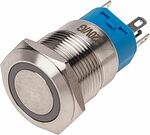 REXANT 36-3443 Кнопка антивандальная Ø19 250В Фикс (5с) OFF-ON/ON-OFF подсв/зеленая REXANT