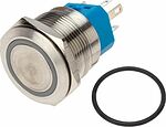 REXANT 36-3533 Кнопка антивандальная Ø22 250В Б/Фикс (5с) OFF-(ON) / ON-(OFF) подсв/зеленая REXANT