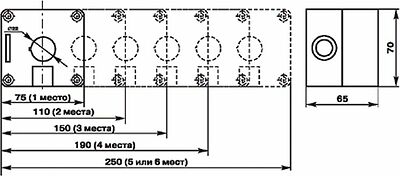REXANT 36-9222 Корпус пластиковый КП 2 кнопки 22 мм