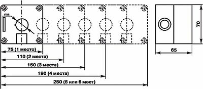 REXANT 36-9224 Корпус пластиковый КП 4 кнопки 22 мм