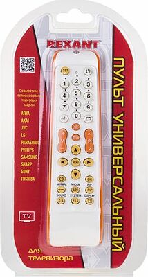 REXANT 38-0005 Пульт универсальный для телевизора RX-952 REXANT