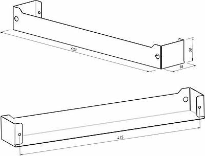 REXANT 38-0675 Полка для хранения 500x78мм, металлическая, настенная, черная REXANT