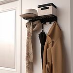 REXANT 38-0691 Полка для хранения одежды в стиле лофт, настенная, черная REXANT