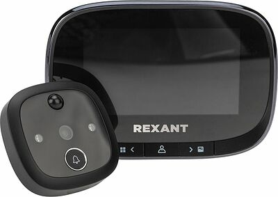 REXANT 45-1115 Видеоглазок дверной REXANT (DV-115) с цветным LCD-дисплеем 4.3 quot; с функцией записи фото/видео по движению, встроенный звонок, ночной режим работы