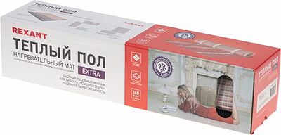 REXANT 51-0501 Теплый пол, нагревательный самоклеящийся мат Extra 0,7м², 0,5х1,4м, 112Вт двухжильный REXANT