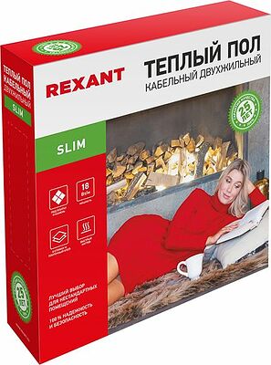 REXANT 51-0507-3 Теплый пол, кабельная секция Slim RNB-105-1900 1900Вт, 105м, 8,5-12,5м² двухжильный REXANT