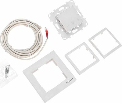 REXANT 51-0577 Терморегулятор цифровой RX-44W сенсорный, программируемый, с Wi-Fi, белый REXANT (совместим с рамкой Schneider, Legrand, ABB, Gira)