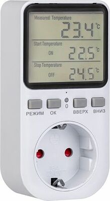 REXANT 51-0800 Терморегулятор цифровой 16А-01 в розетку, белый REXANT