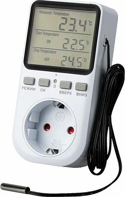 REXANT 51-0800 Терморегулятор цифровой 16А-01 в розетку, белый REXANT