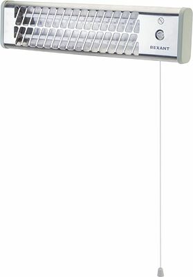 REXANT 60-0059 Обогреватель электрический инфракрасный панельный 1,5кВт с кварцевыми лампами в стальном корпусе с регулировкой мощности, серый REXANT