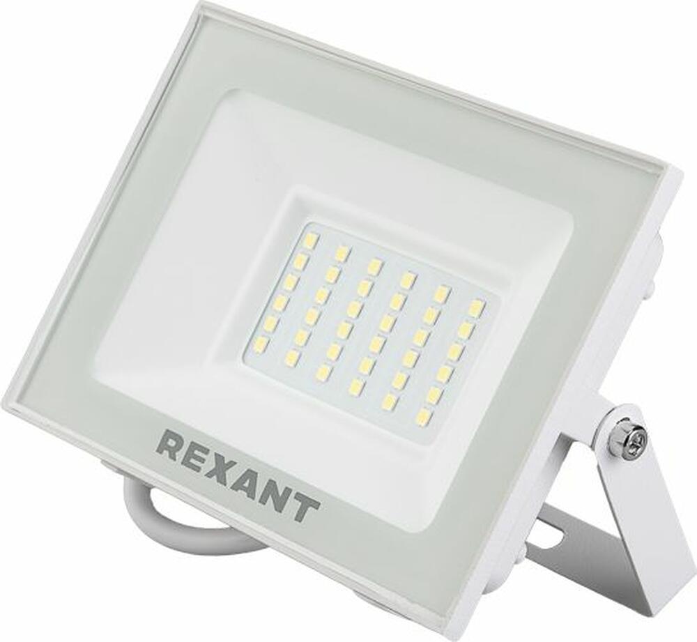 REXANT 605-026 Прожектор светодиодный СДО 50Вт 4000Лм 6500K холодный свет, белый корпус REXANT