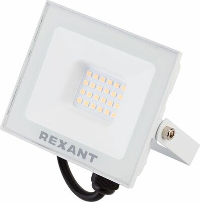 REXANT 605-028 Прожектор светодиодный СДО 30Вт 2400Лм 3000K теплый свет, белый корпус REXANT