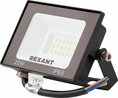 REXANT 605-029 Прожектор светодиодный СДО 20Вт 1600Лм 4000K нейтральный свет, черный корпус REXANT