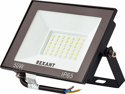 REXANT 605-033 Прожектор светодиодный СДО 50Вт 4000Лм 4000K нейтральный свет, черный корпус REXANT