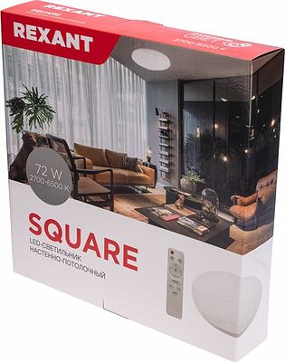 REXANT 650-1020 Светильник настенно-потолочный Square LED 72 Вт 2700-6500 К управления с пульта и выключателя, диммирование, встроенный ночник Extra REXANT