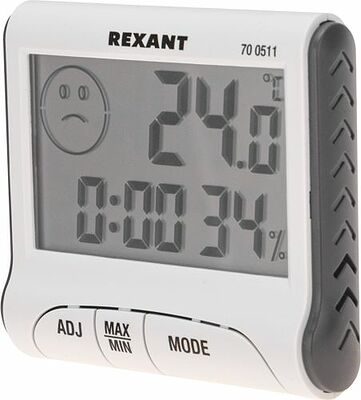 REXANT 70-0511 Термогигрометр комнатный с часами и функцией будильника REXANT
