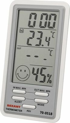 REXANT 70-0518 Метеостанция комнатно-уличная с проводным выносным датчиком REXANT
