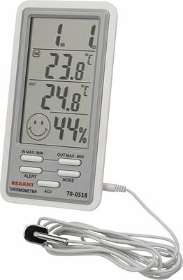 REXANT 70-0518 Метеостанция комнатно-уличная с проводным выносным датчиком REXANT