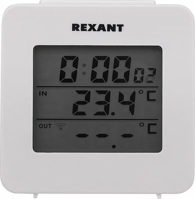 REXANT 70-0592 Термометр электронный с часами и беспроводным выносным датчиком REXANT