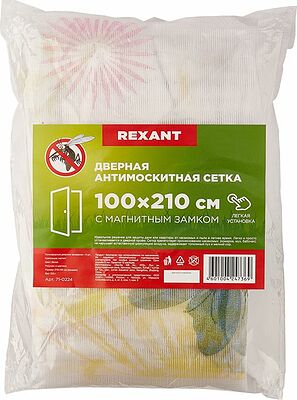 REXANT 71-0224 Дверная антимоскитная сетка 210х100см, с магнитами по всей длине, с цветами REXANT