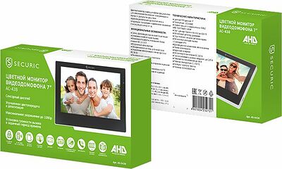 SECURIC 45-0438 Цветной монитор видеодомофона 7 quot; формата AHD(1080P), с сенсорным экраном, детектором движения, функцией фото- и видеозаписи (модель AC-438)